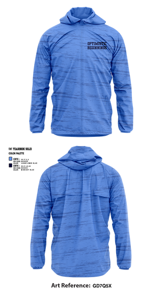 Windbreaker, Optimistic beginnings, , Teamtime, Team time, sublimation, custom sports apparel, team uniforms, spirit wear, spiritwear, sports uniforms, custom shirts, team store, custom team store, fundraiser sports, apparel fundraiser