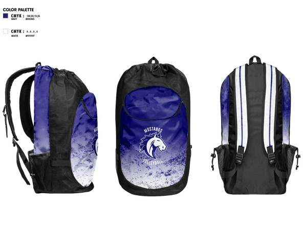 Gear Bag, Mustangs Volleyball, Men's Volleyball, Teamtime, Team time, sublimation, custom sports apparel, team uniforms, spirit wear, spiritwear, sports uniforms, custom shirts, team store, custom team store, fundraiser sports, apparel fundraiser