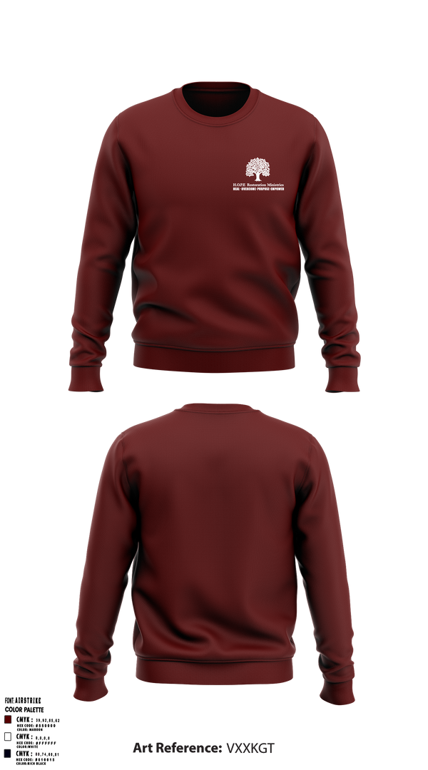 Crew Neck Sweatshirt, Hope Restoration Ministries, , Teamtime, Team time, sublimation, custom sports apparel, team uniforms, spirit wear, spiritwear, sports uniforms, custom shirts, team store, custom team store, fundraiser sports, apparel fundraiser