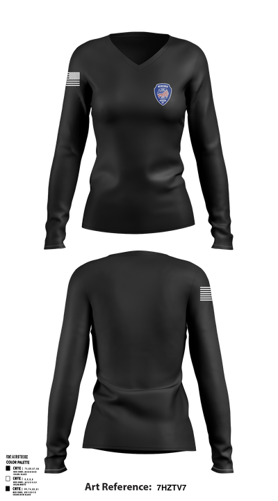 Medford Fire Department Juniors 92947707 Women's Long Sleeve V-neck Shirt -1 1