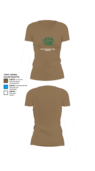 Womens Short Sleeve Vneck Shirt, Wayland Union Middle School Wrestling, Wrestling, Teamtime, Team time, sublimation, custom sports apparel, team uniforms, spirit wear, spiritwear, sports uniforms, custom shirts, team store, custom team store, fundraiser sports, apparel fundraiser