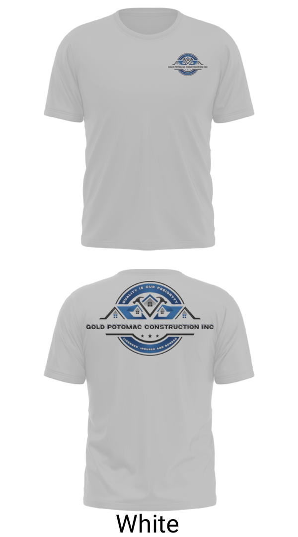 Short Sleeve Performance Shirt, Gold Potomac construction inc, Golf, Teamtime, Team time, sublimation, custom sports apparel, team uniforms, spirit wear, spiritwear, sports uniforms, custom shirts, team store, custom team store, fundraiser sports, apparel fundraiser