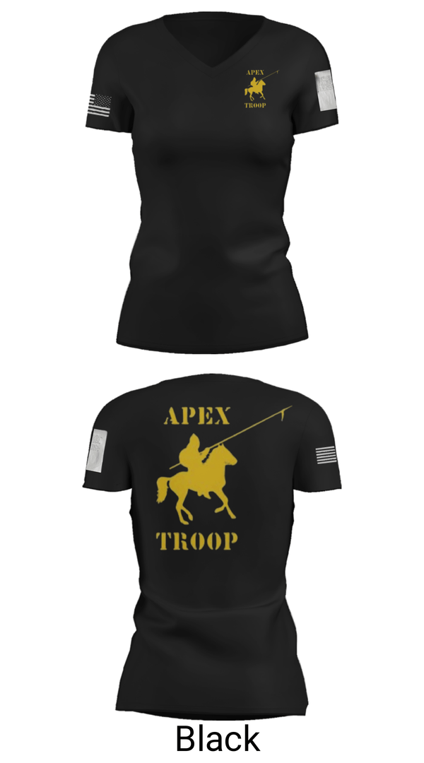 Women's Short Sleeve Vneck Shirt, Alpha Troop, 1-221 CAV, National Guard, Teamtime, Team time, sublimation, custom sports apparel, team uniforms, spirit wear, spiritwear, sports uniforms, custom shirts, team store, custom team store, fundraiser sports, apparel fundraiser