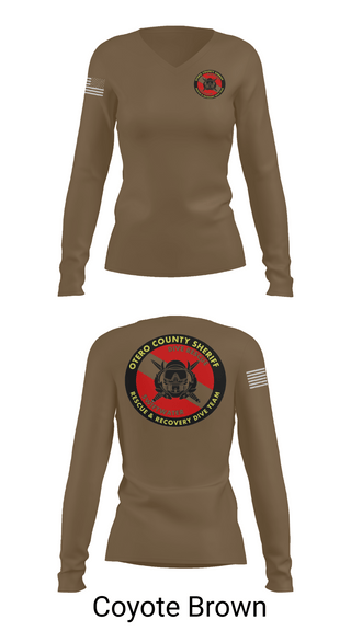 Womens Long Sleeve Vneck Shirt, Otero County Sheriff, Police, Teamtime, Team time, sublimation, custom sports apparel, team uniforms, spirit wear, spiritwear, sports uniforms, custom shirts, team store, custom team store, fundraiser sports, apparel fundraiser
