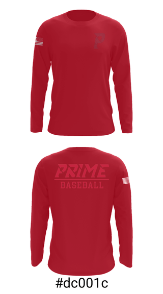 Long Sleeve Performance Shirt, Prime Baseball, Baseball, Teamtime, Team time, sublimation, custom sports apparel, team uniforms, spirit wear, spiritwear, sports uniforms, custom shirts, team store, custom team store, fundraiser sports, apparel fundraiser