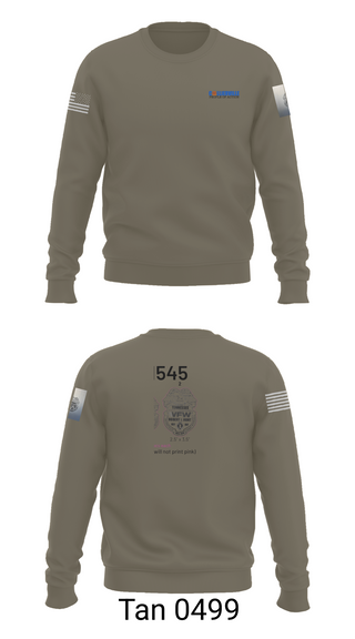 Crew Neck Sweatshirt, TN VFW, Army, Teamtime, Team time, sublimation, custom sports apparel, team uniforms, spirit wear, spiritwear, sports uniforms, custom shirts, team store, custom team store, fundraiser sports, apparel fundraiser