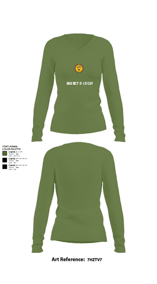 Womens Long Sleeve Vneck Shirt, BAD BET 2-12 CAV, , Teamtime, Team time, sublimation, custom sports apparel, team uniforms, spirit wear, spiritwear, sports uniforms, custom shirts, team store, custom team store, fundraiser sports, apparel fundraiser