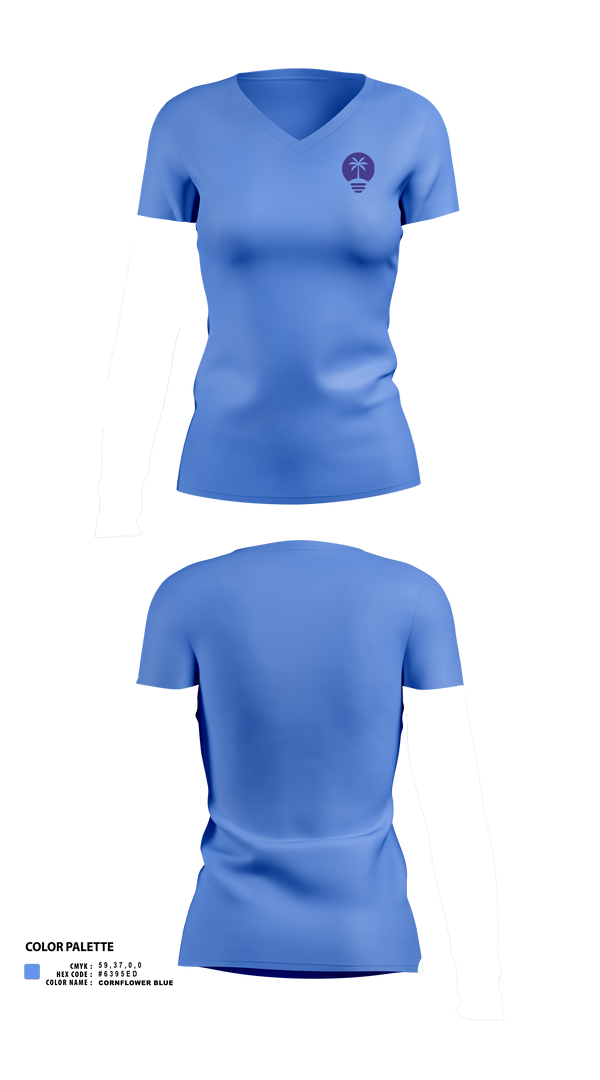 Womens Short Sleeve Vneck Shirt, Lucky Palm Lighting, , Teamtime, Team time, sublimation, custom sports apparel, team uniforms, spirit wear, spiritwear, sports uniforms, custom shirts, team store, custom team store, fundraiser sports, apparel fundraiser