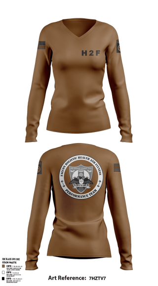 Womens Long Sleeve Vneck Shirt, 2BCT H2F, Army, Teamtime, Team time, sublimation, custom sports apparel, team uniforms, spirit wear, spiritwear, sports uniforms, custom shirts, team store, custom team store, fundraiser sports, apparel fundraiser
