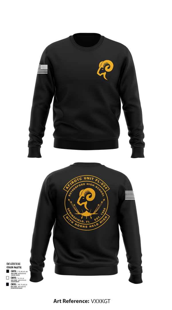 Crew Neck Sweatshirt, AFJROTC FL-034, Air Force, Teamtime, Team time, sublimation, custom sports apparel, team uniforms, spirit wear, spiritwear, sports uniforms, custom shirts, team store, custom team store, fundraiser sports, apparel fundraiser