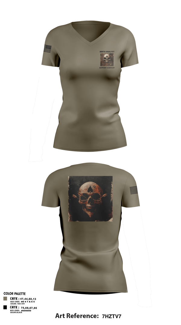 Womens Short Sleeve Vneck Shirt, 389th MI BN, Army, Teamtime, Team time, sublimation, custom sports apparel, team uniforms, spirit wear, spiritwear, sports uniforms, custom shirts, team store, custom team store, fundraiser sports, apparel fundraiser