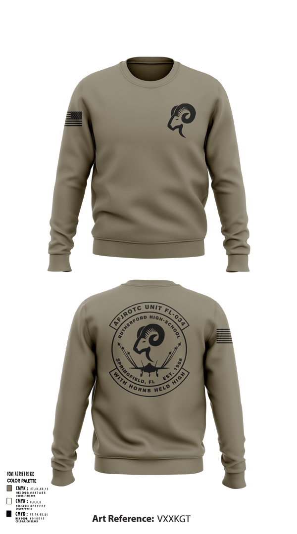 Crew Neck Sweatshirt, AFJROTC FL-034, Air Force, Teamtime, Team time, sublimation, custom sports apparel, team uniforms, spirit wear, spiritwear, sports uniforms, custom shirts, team store, custom team store, fundraiser sports, apparel fundraiser