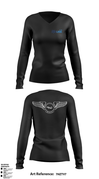 Women's Long Sleeve Vneck Shirt, LifeLINK AIR, , Teamtime, Team time, sublimation, custom sports apparel, team uniforms, spirit wear, spiritwear, sports uniforms, custom shirts, team store, custom team store, fundraiser sports, apparel fundraiser