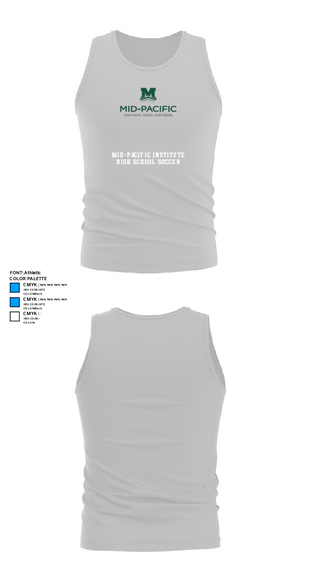 Tank Top, Mid-Pacific Institute High School Soccer, Men's Soccer, Teamtime, Team time, sublimation, custom sports apparel, team uniforms, spirit wear, spiritwear, sports uniforms, custom shirts, team store, custom team store, fundraiser sports, apparel fundraiser