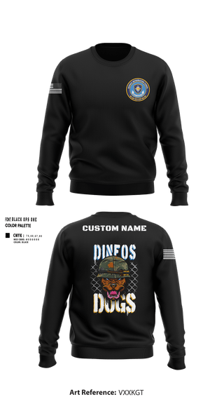 Crew Neck Sweatshirt, DINFOS, Army, Teamtime, Team time, sublimation, custom sports apparel, team uniforms, spirit wear, spiritwear, sports uniforms, custom shirts, team store, custom team store, fundraiser sports, apparel fundraiser