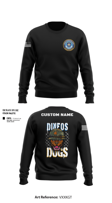 Crew Neck Sweatshirt, DINFOS, Army, Teamtime, Team time, sublimation, custom sports apparel, team uniforms, spirit wear, spiritwear, sports uniforms, custom shirts, team store, custom team store, fundraiser sports, apparel fundraiser