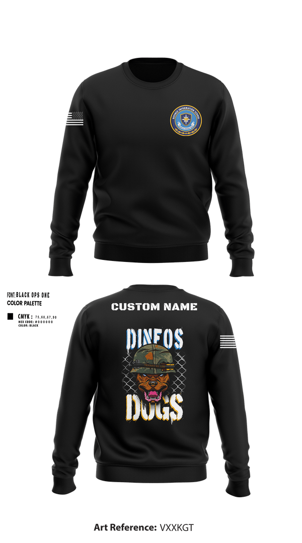 Crew Neck Sweatshirt, DINFOS, Army, Teamtime, Team time, sublimation, custom sports apparel, team uniforms, spirit wear, spiritwear, sports uniforms, custom shirts, team store, custom team store, fundraiser sports, apparel fundraiser