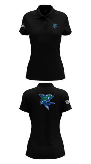 Women's Short Sleeve Performance Polo, Bullshark Battalion, Army, Teamtime, Team time, sublimation, custom sports apparel, team uniforms, spirit wear, spiritwear, sports uniforms, custom shirts, team store, custom team store, fundraiser sports, apparel fundraiser