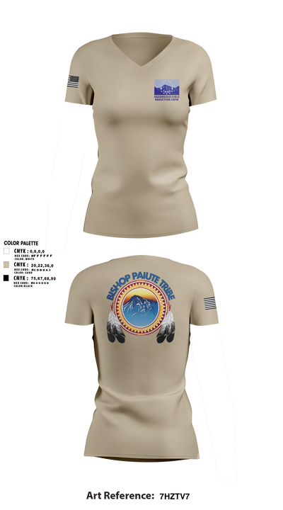 Bishop Paiute EMO/ Hazardous Fiels Reduction 49408789 Women's Short Sleeve V-neck Shirt - 4