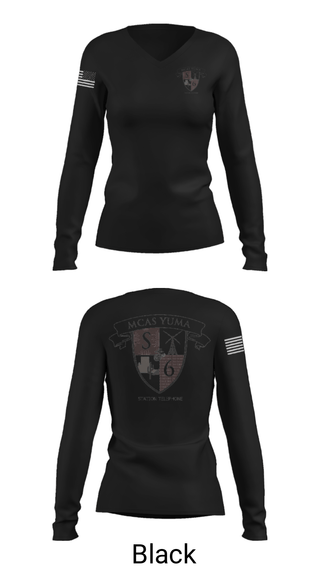 Women's Long Sleeve Vneck Shirt, MCAS Yuma Station S6, Marines, Teamtime, Team time, sublimation, custom sports apparel, team uniforms, spirit wear, spiritwear, sports uniforms, custom shirts, team store, custom team store, fundraiser sports, apparel fundraiser