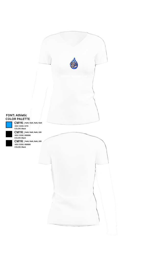 Womens Short Sleeve Vneck Shirt, JIMMORES MECHANICAL LLC, , Teamtime, Team time, sublimation, custom sports apparel, team uniforms, spirit wear, spiritwear, sports uniforms, custom shirts, team store, custom team store, fundraiser sports, apparel fundraiser