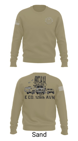 Crew Neck Sweatshirt, B Co. 1-126AVN, Army, Teamtime, Team time, sublimation, custom sports apparel, team uniforms, spirit wear, spiritwear, sports uniforms, custom shirts, team store, custom team store, fundraiser sports, apparel fundraiser