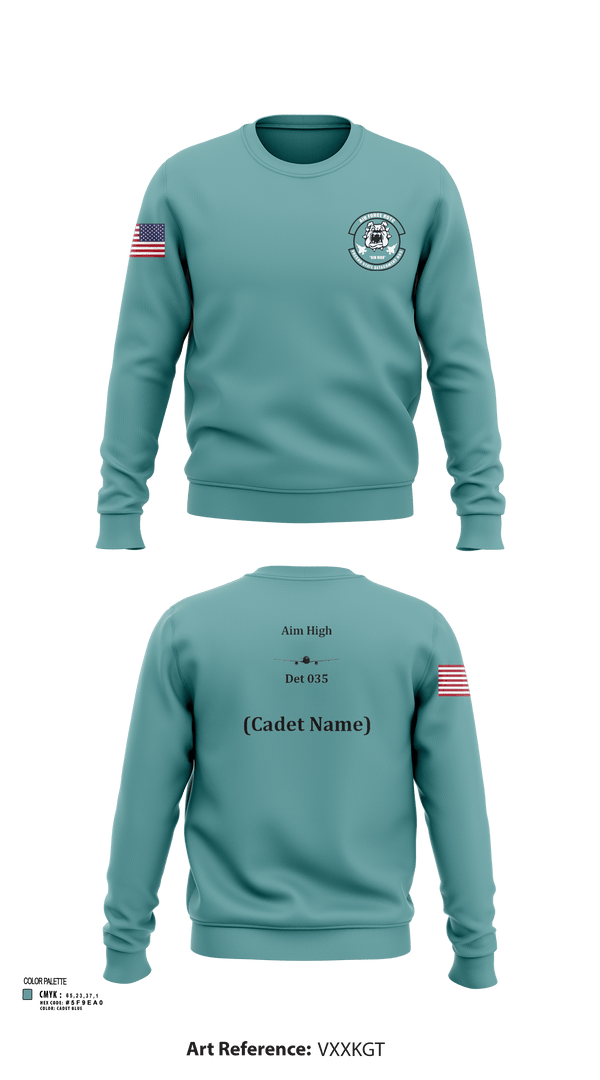 Crew Neck Sweatshirt, Detachment 035, Air Force, Teamtime, Team time, sublimation, custom sports apparel, team uniforms, spirit wear, spiritwear, sports uniforms, custom shirts, team store, custom team store, fundraiser sports, apparel fundraiser