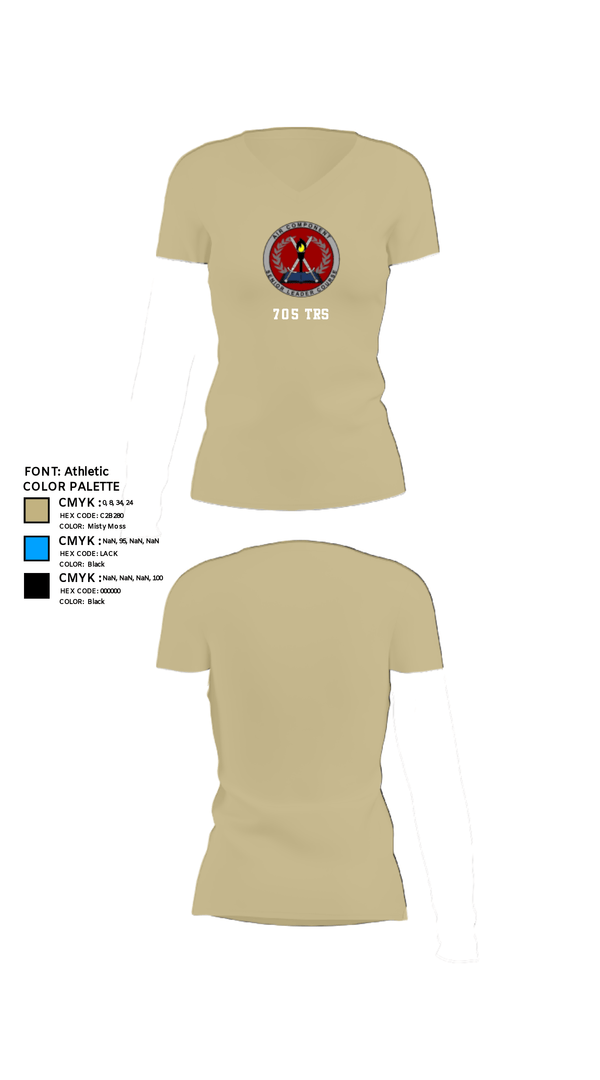 Women's Short Sleeve Vneck Shirt, 705 TRS, Air Force, Teamtime, Team time, sublimation, custom sports apparel, team uniforms, spirit wear, spiritwear, sports uniforms, custom shirts, team store, custom team store, fundraiser sports, apparel fundraiser