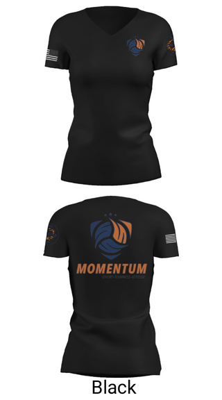 Women's Short Sleeve Vneck Shirt, Momentum Volleyball Club, Women's Volleyball, Teamtime, Team time, sublimation, custom sports apparel, team uniforms, spirit wear, spiritwear, sports uniforms, custom shirts, team store, custom team store, fundraiser sports, apparel fundraiser