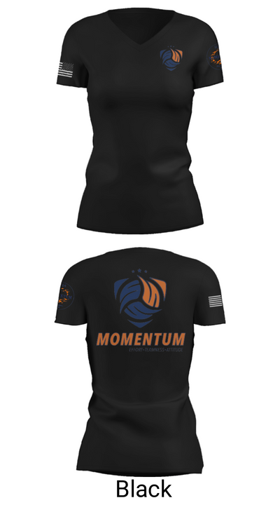 Momentum Volleyball Club 81929497 Women's Short Sleeve V-neck Shirt - 14