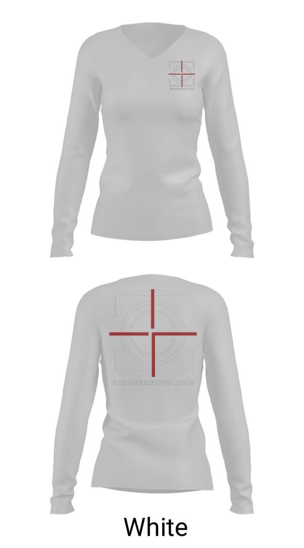 Womens Long Sleeve Vneck Shirt, Triggered up, , Teamtime, Team time, sublimation, custom sports apparel, team uniforms, spirit wear, spiritwear, sports uniforms, custom shirts, team store, custom team store, fundraiser sports, apparel fundraiser
