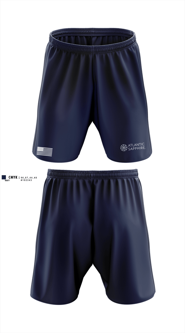 Athletic Shorts With Pockets, Atlantic Sapphire, Army, Teamtime, Team time, sublimation, custom sports apparel, team uniforms, spirit wear, spiritwear, sports uniforms, custom shirts, team store, custom team store, fundraiser sports, apparel fundraiser