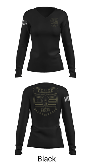 Womens Long Sleeve Vneck Shirt, Fulton County Anti-Crime Task Force, , Teamtime, Team time, sublimation, custom sports apparel, team uniforms, spirit wear, spiritwear, sports uniforms, custom shirts, team store, custom team store, fundraiser sports, apparel fundraiser