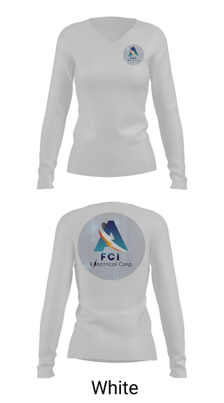Womens Long Sleeve Vneck Shirt, AFCI ELECTRIC, , Teamtime, Team time, sublimation, custom sports apparel, team uniforms, spirit wear, spiritwear, sports uniforms, custom shirts, team store, custom team store, fundraiser sports, apparel fundraiser