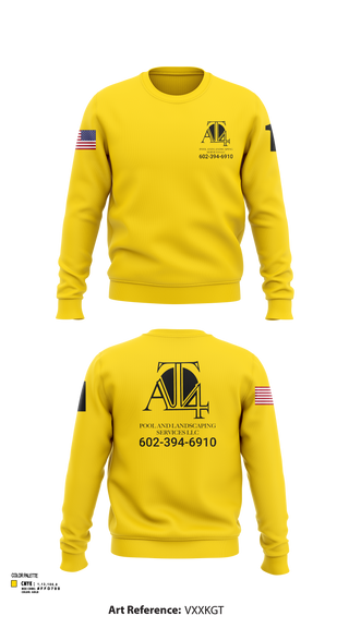 Crew Neck Sweatshirt, AT 4 pools and landscaping services llc, , Teamtime, Team time, sublimation, custom sports apparel, team uniforms, spirit wear, spiritwear, sports uniforms, custom shirts, team store, custom team store, fundraiser sports, apparel fundraiser
