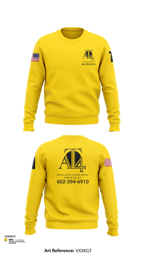 Crew Neck Sweatshirt, AT 4 pools and landscaping services llc, , Teamtime, Team time, sublimation, custom sports apparel, team uniforms, spirit wear, spiritwear, sports uniforms, custom shirts, team store, custom team store, fundraiser sports, apparel fundraiser