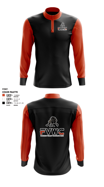 Flathead Valley Wrestling Club 69683665 Quarter Zip Jacket - 41