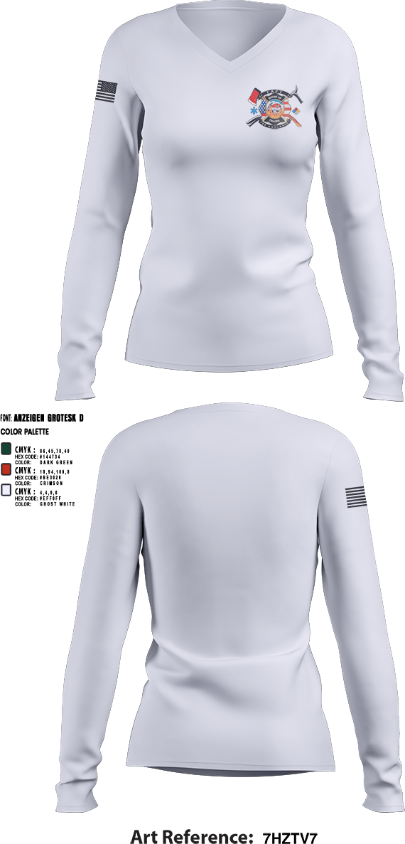 Womens Long Sleeve Vneck Shirt, 73, Fire Department, Teamtime, Team time, sublimation, custom sports apparel, team uniforms, spirit wear, spiritwear, sports uniforms, custom shirts, team store, custom team store, fundraiser sports, apparel fundraiser