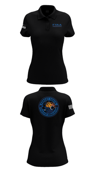 Women's Short Sleeve Performance Polo, Forest Youth Athletic Association Football, Football, Teamtime, Team time, sublimation, custom sports apparel, team uniforms, spirit wear, spiritwear, sports uniforms, custom shirts, team store, custom team store, fundraiser sports, apparel fundraiser