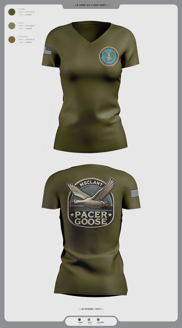 Womens Short Sleeve Vneck Shirt, MILITARY SEALIFT COMMAND ATLANTIC, , Teamtime, Team time, sublimation, custom sports apparel, team uniforms, spirit wear, spiritwear, sports uniforms, custom shirts, team store, custom team store, fundraiser sports, apparel fundraiser