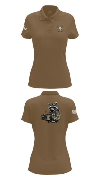 Womens Short Sleeve Performance Polo, Node 66216 Bandwidth Bandits, Army, Teamtime, Team time, sublimation, custom sports apparel, team uniforms, spirit wear, spiritwear, sports uniforms, custom shirts, team store, custom team store, fundraiser sports, apparel fundraiser