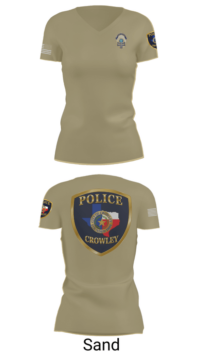 Crowley Police Department 8097883 Women's Short Sleeve V-neck Shirt - 84
