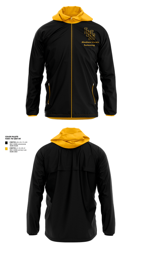 Windbreaker, Abraham Lincoln High School Swimming, Swimming, Teamtime, Team time, sublimation, custom sports apparel, team uniforms, spirit wear, spiritwear, sports uniforms, custom shirts, team store, custom team store, fundraiser sports, apparel fundraiser