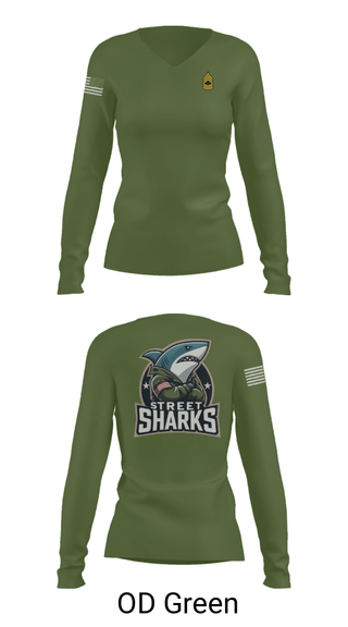 Womens Long Sleeve Vneck Shirt, Pearl City Army Recruiting Station, Army, Teamtime, Team time, sublimation, custom sports apparel, team uniforms, spirit wear, spiritwear, sports uniforms, custom shirts, team store, custom team store, fundraiser sports, apparel fundraiser
