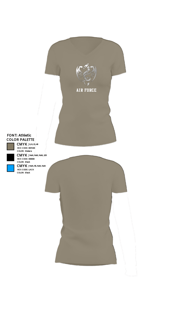 Women's Short Sleeve Vneck Shirt, 18th Air Support Operations Group, Air Force, Teamtime, Team time, sublimation, custom sports apparel, team uniforms, spirit wear, spiritwear, sports uniforms, custom shirts, team store, custom team store, fundraiser sports, apparel fundraiser