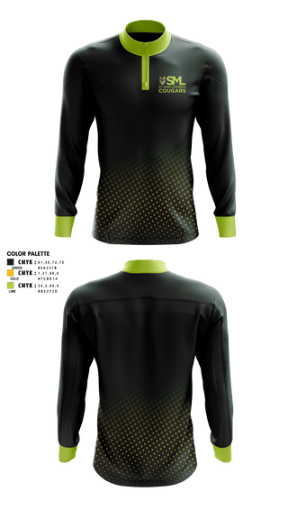 Quarter Zip Jacket, St. Mark Lutheran Cougars, Swimming, Teamtime, Team time, sublimation, custom sports apparel, team uniforms, spirit wear, spiritwear, sports uniforms, custom shirts, team store, custom team store, fundraiser sports, apparel fundraiser