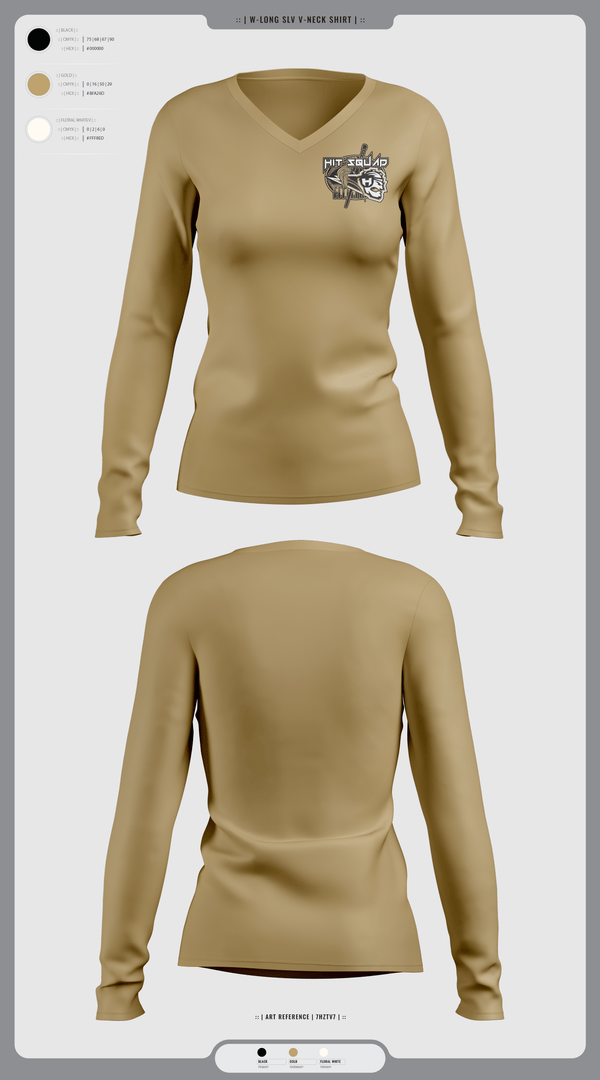 Womens Long Sleeve Vneck Shirt, San Jose Hitsquad, , Teamtime, Team time, sublimation, custom sports apparel, team uniforms, spirit wear, spiritwear, sports uniforms, custom shirts, team store, custom team store, fundraiser sports, apparel fundraiser