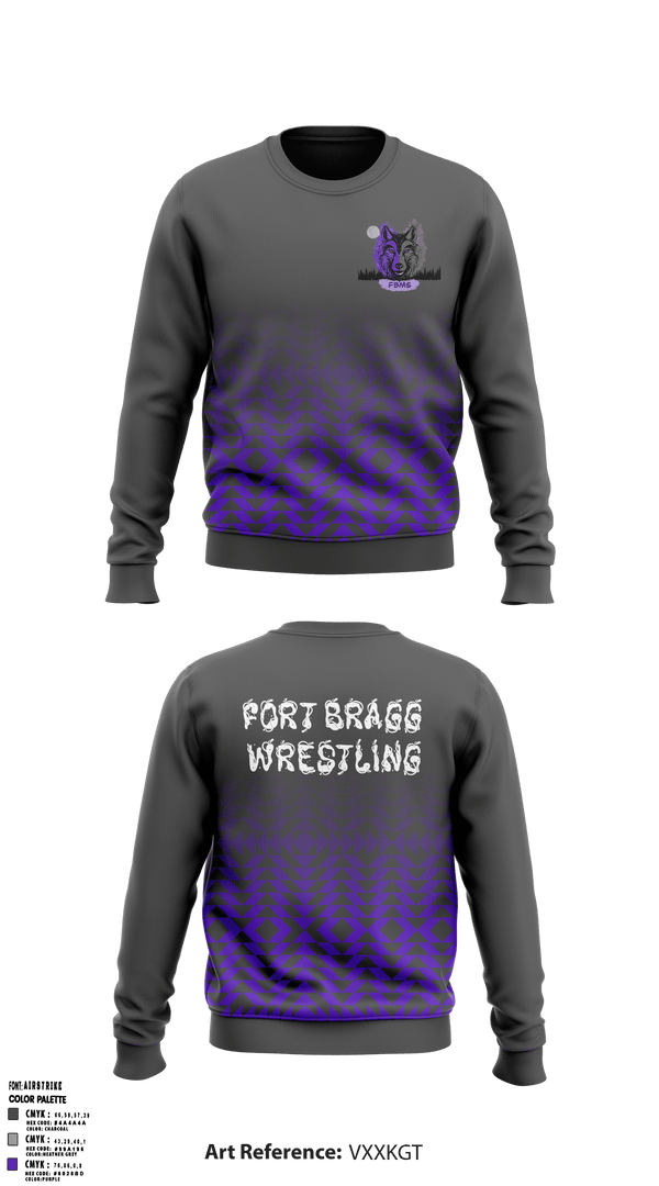 Crew Neck Sweatshirt, Fort Bragg Middle School, Wrestling, Teamtime, Team time, sublimation, custom sports apparel, team uniforms, spirit wear, spiritwear, sports uniforms, custom shirts, team store, custom team store, fundraiser sports, apparel fundraiser