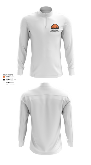 Quarter Zip Jacket, Monroe High School Basketball, Women's Basketball, Teamtime, Team time, sublimation, custom sports apparel, team uniforms, spirit wear, spiritwear, sports uniforms, custom shirts, team store, custom team store, fundraiser sports, apparel fundraiser