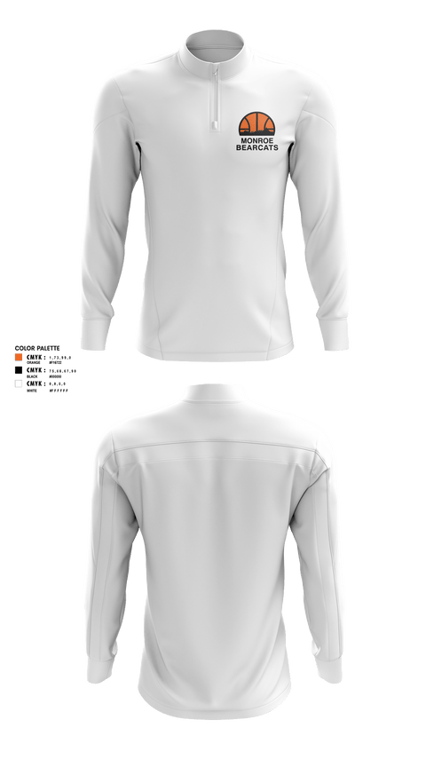Quarter Zip Jacket, Monroe High School Basketball, Women's Basketball, Teamtime, Team time, sublimation, custom sports apparel, team uniforms, spirit wear, spiritwear, sports uniforms, custom shirts, team store, custom team store, fundraiser sports, apparel fundraiser